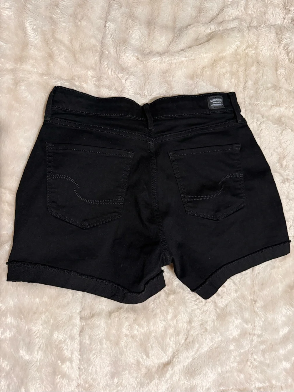 Signature by Levi Strauss Black Women's Denim Cutoff Shorts